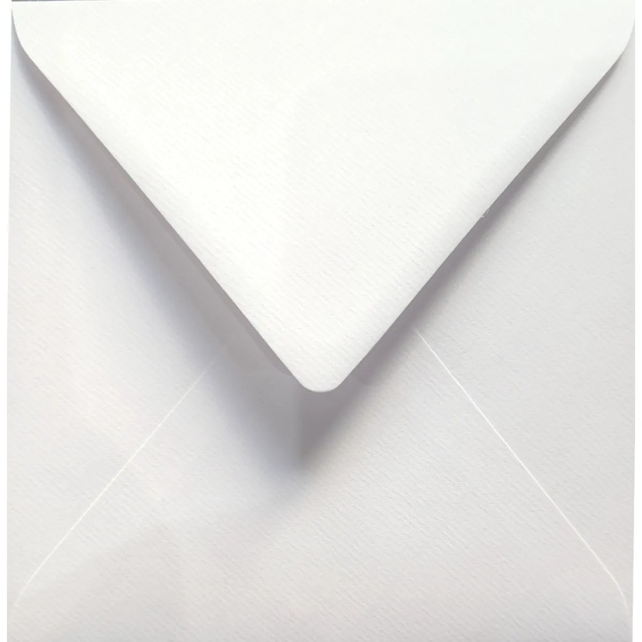 Комплект декоративни квадратни пликове, Нептун, Астер Лейд, Текстурирани на райета/с ребра, K4, 15.3 x 15.3 см, 120 гр/м2, Бяло, Идеални за ексклузивни покани, 25 бр.