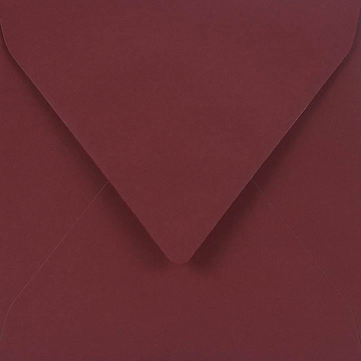 Комплект декоративни квадратни пликове, Нептун, Малмеро, Гладка, Екологична, K4, 17 x 17 см, 120гр/м2, Бордо Палисандър, Идеален за покани, 25 бр.