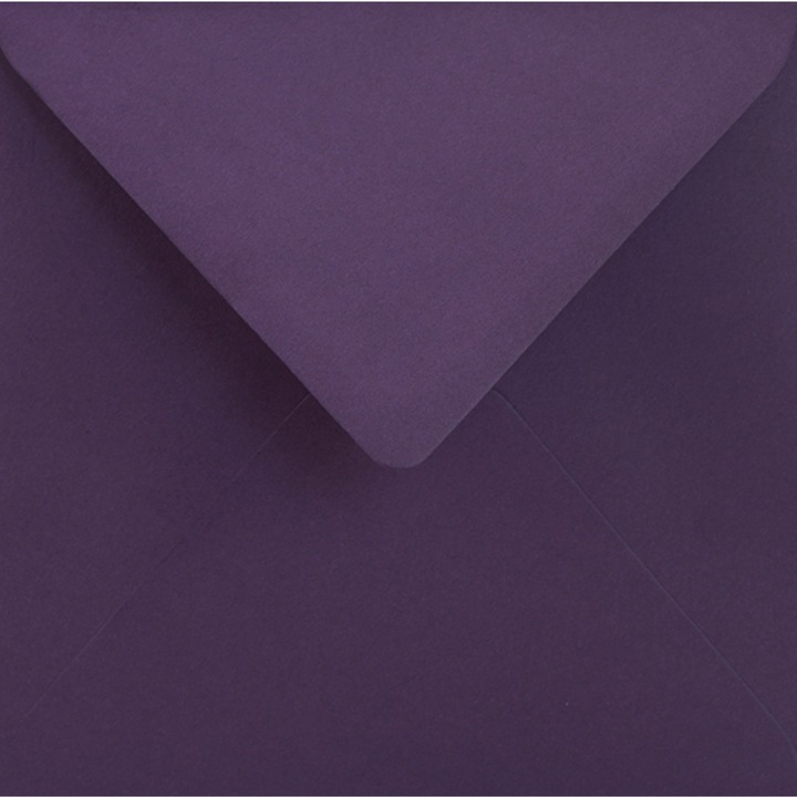 Комплект декоративни квадратни пликове, Netuno, Aster Color, Гладка, Екологична, K4, 15.3 x 15.3 см, 120 гр/м2, Виолетов патладжан, Идеални за покани и поздравителни картички, 25 бр