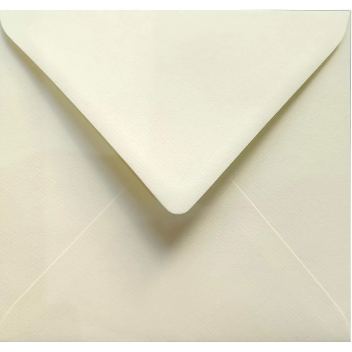 Комплект декоративни пликове, Netuno, Aster Laid, Текстуриран райе/с ръбове, K4, 15.3 x 15.3 см, 120 гр/м2, Екрю слонова кост, За ексклузивни покани, 25 броя