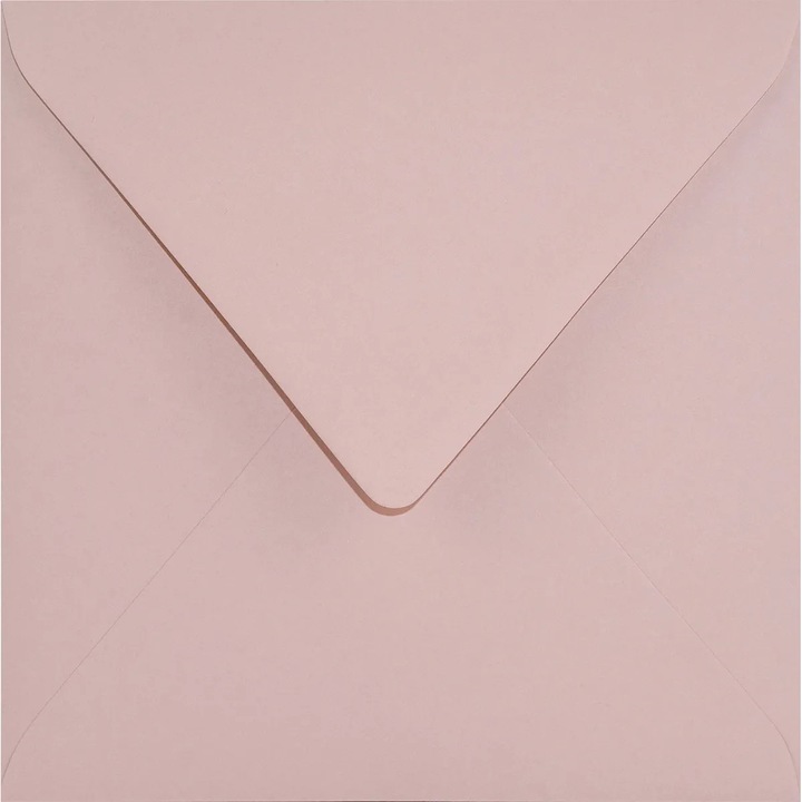 Комплект декоративни квадратни пликове, Нептун, Малмеро, Гладък, Екологичен, K4, 15.3 x 15.3 см, 120гр/м2, Антично розово, Идеален за покани, 25 броя