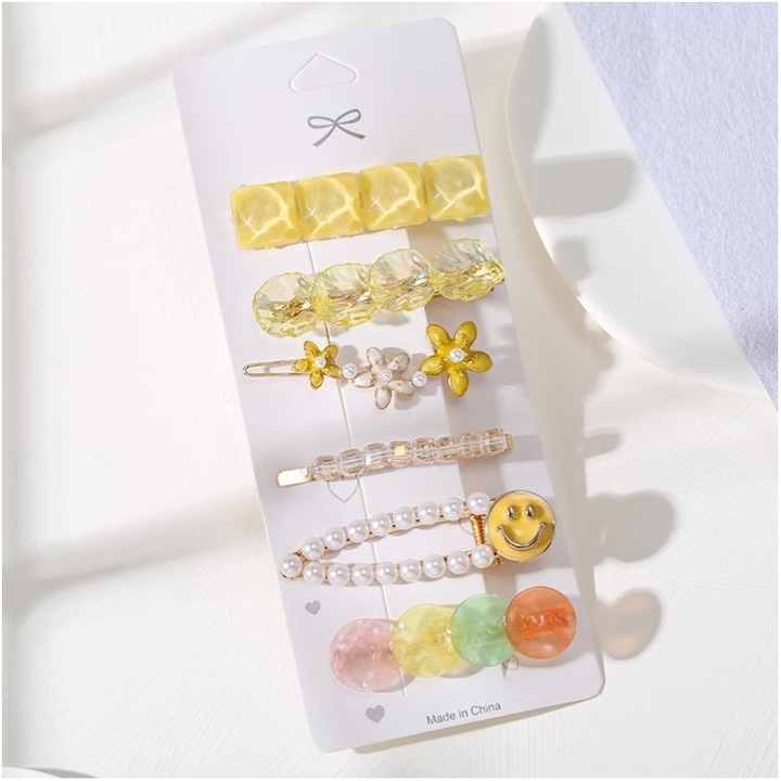 Комплект щипки за коса, Carla, Manuia, прозрачен, Един размер