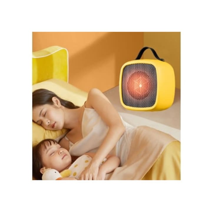 Hordozható mini hőlégfúvó, 800W, fehér, 20x15x10cm