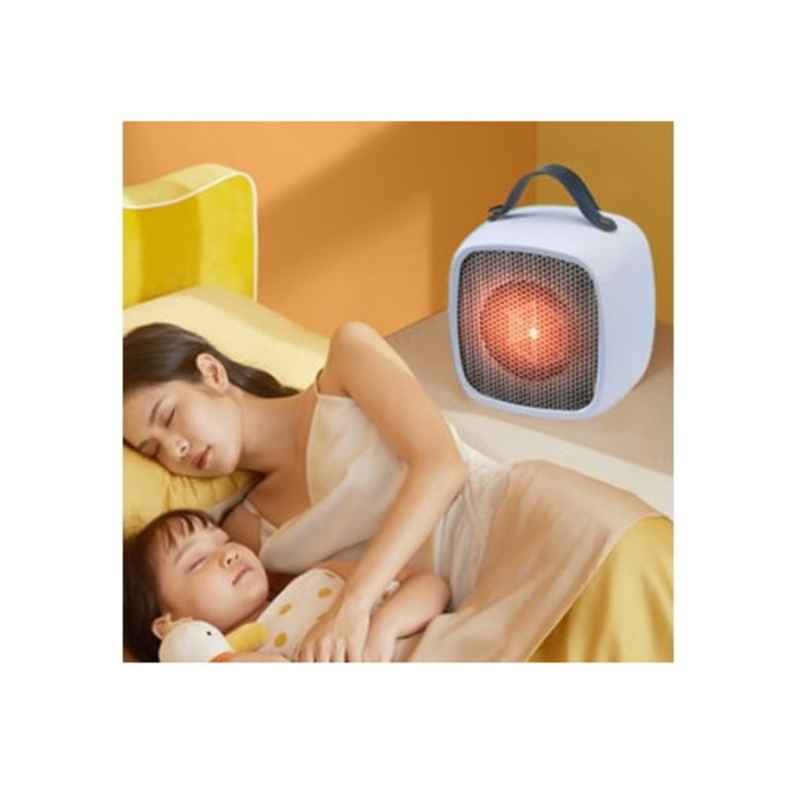 Hordozható mini hőlégfúvó otthonra, 800W, fehér