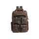 Rucsac laptop din piele naturala pentru barbati, cu multiple buzunare, calatorie, culoare cafea