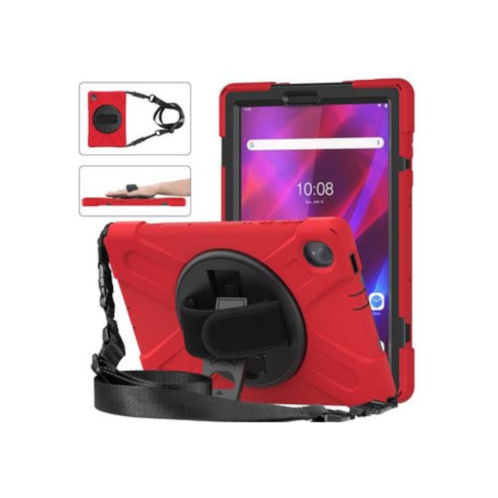 Husa tableta pentru Lenovo Tab K10/M10 Plus, silicon, rosie
