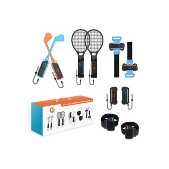 Комплект спортни аксесоари 10-в-1 за Nintendo Switch 2, 2025, многоцветен