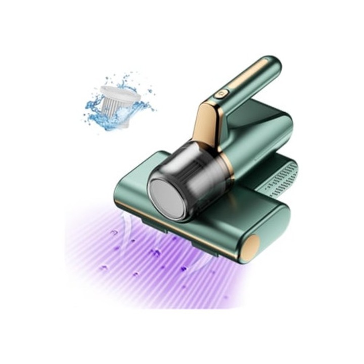 Aspirator anti-acarieni, Gertiz, 14 kPa, lampă germicidă UV, Verde