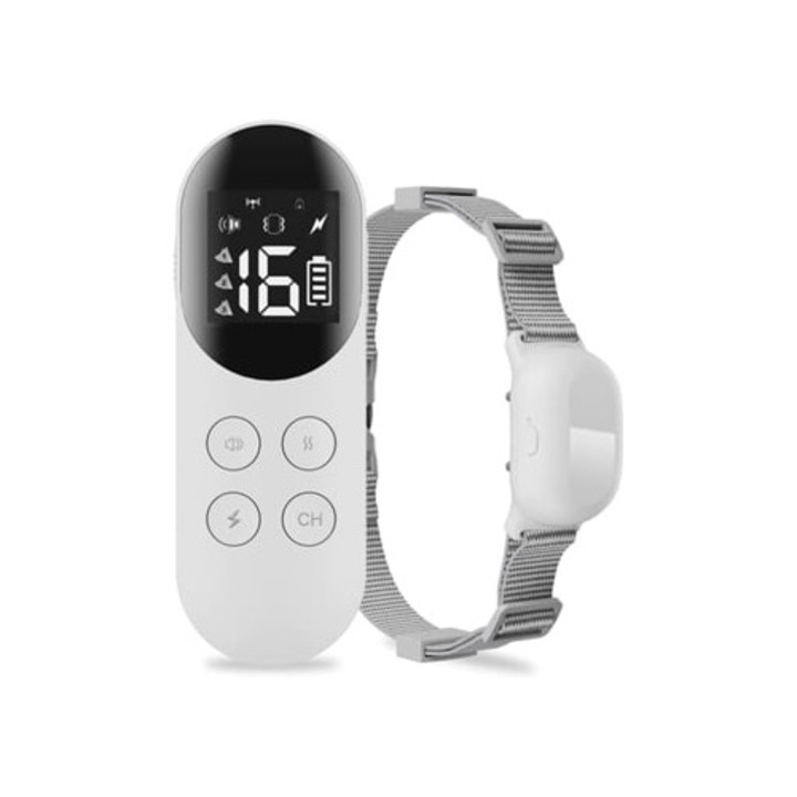 Zgarda electronica pentru dresaj caini T200, impermeabila IPX68, alb