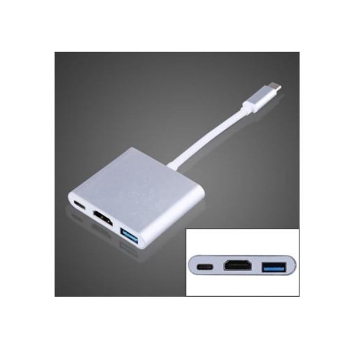 Адаптер USB C към HDMI, цифров многопортов кабел, за лаптопи
