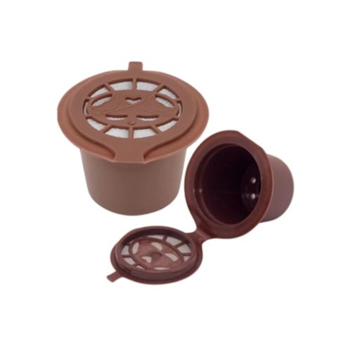 Set de 6 capsule reutilizabile pentru Nespresso Expert & Milk C85, maro