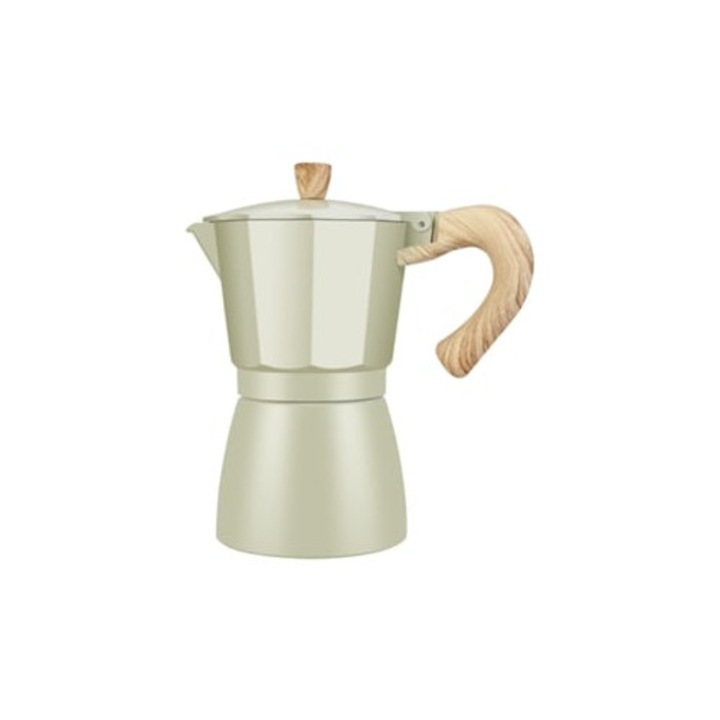 Espressor pentru aragaz, 6 cesti, aluminiu, verde