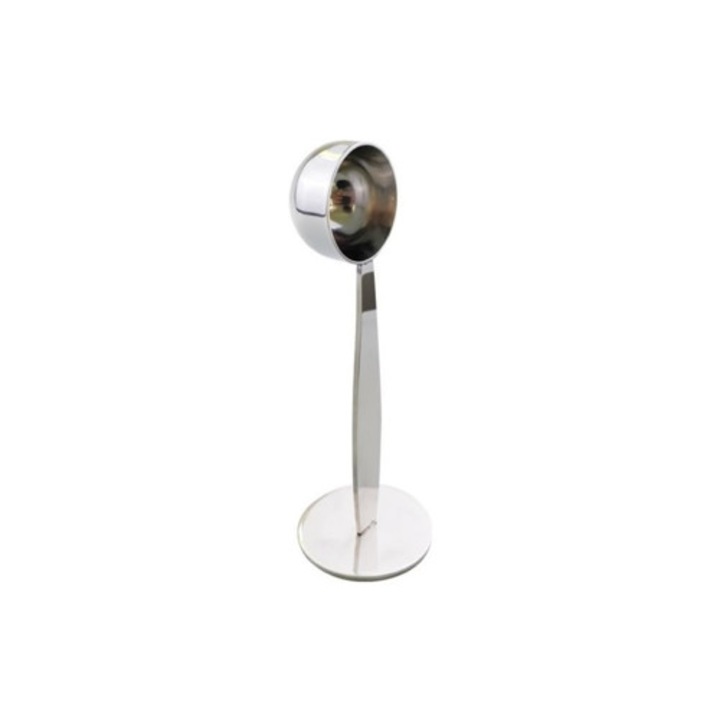 Tamper cafea cu lingurita, Inox, Argintiu