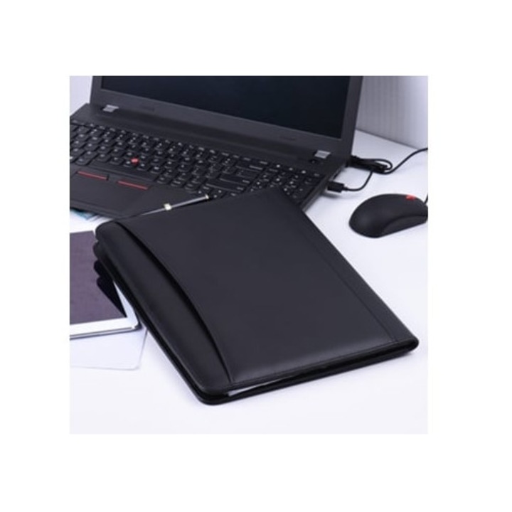 Mapa multifunctionala A4 din piele PU cu suport pentru carduri de vizita si blocnotes