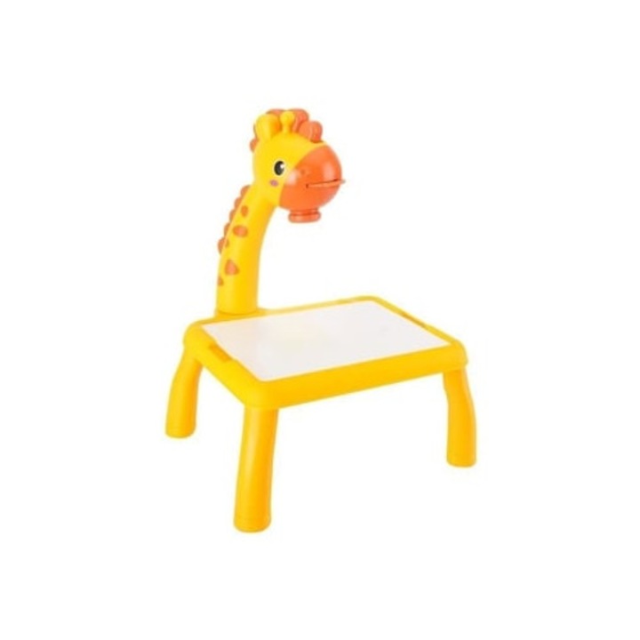 Set proiector grafic LED 3 in 1 pentru copii, tabla de desen, masa de pictura, galben