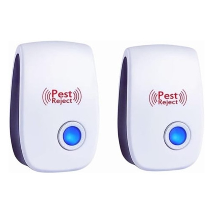 Repelent ultrasonic pentru soareci, set 2 bucati, pentru a respinge gandaci si furnici
