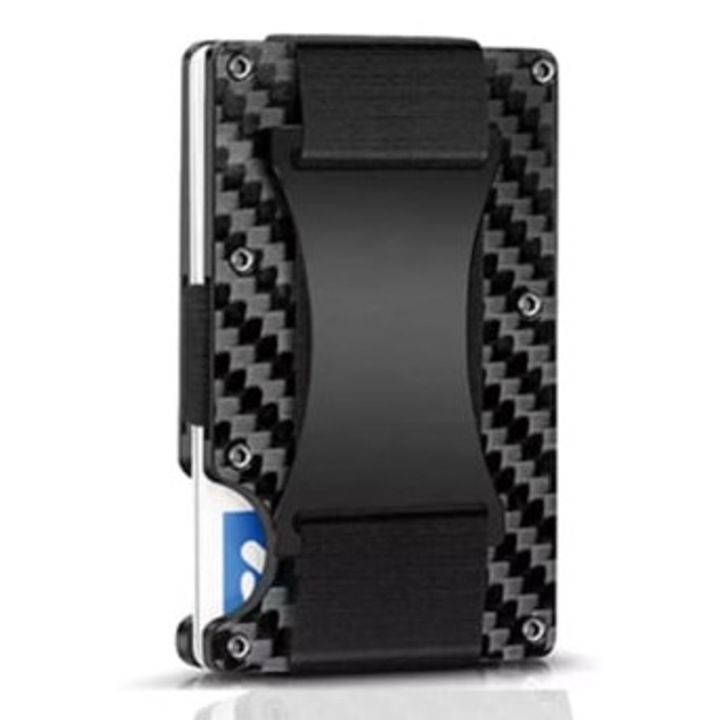 Мъжки портфейл, метал и карбонови влакна, RFID, комплект