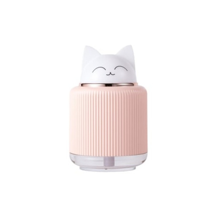 Mini rajzfilm macska párásító, 2 párásítási mód, 2 LED világítási mód, többszínű