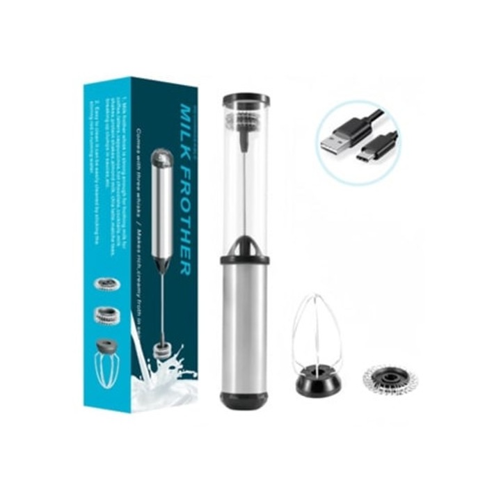 Spumant electric portabil pentru cafea, Gertiz, reincarcabil, pentru latte, cappuccino