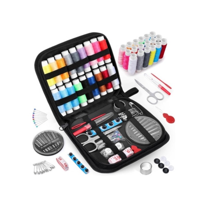 Set de 86 de piese pentru cusut, Gertiz, portabil, multicolor
