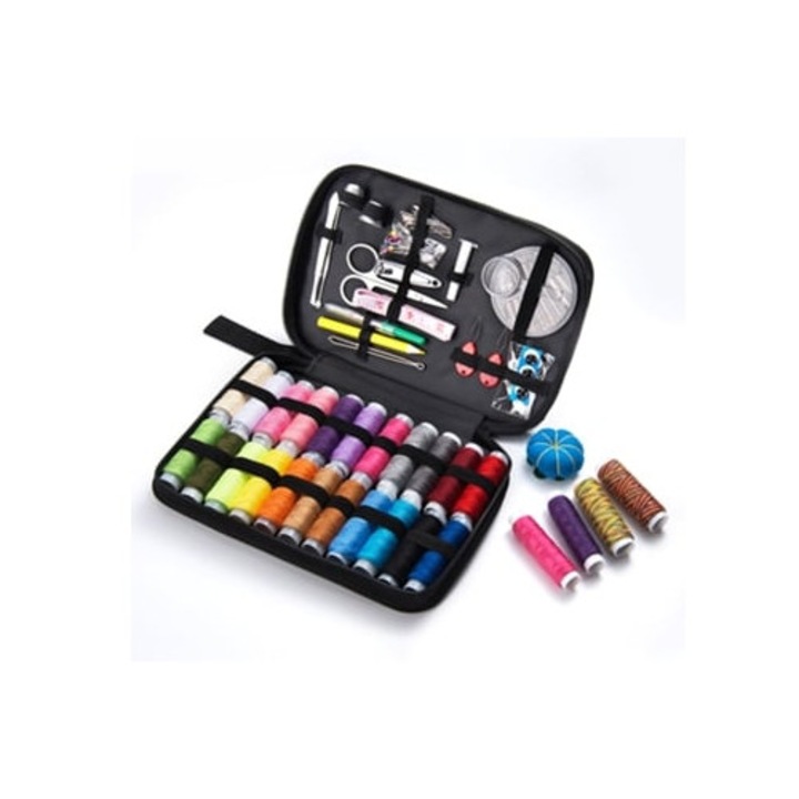 Hordozható varrókészlet tárolótáskával B98, többszínű