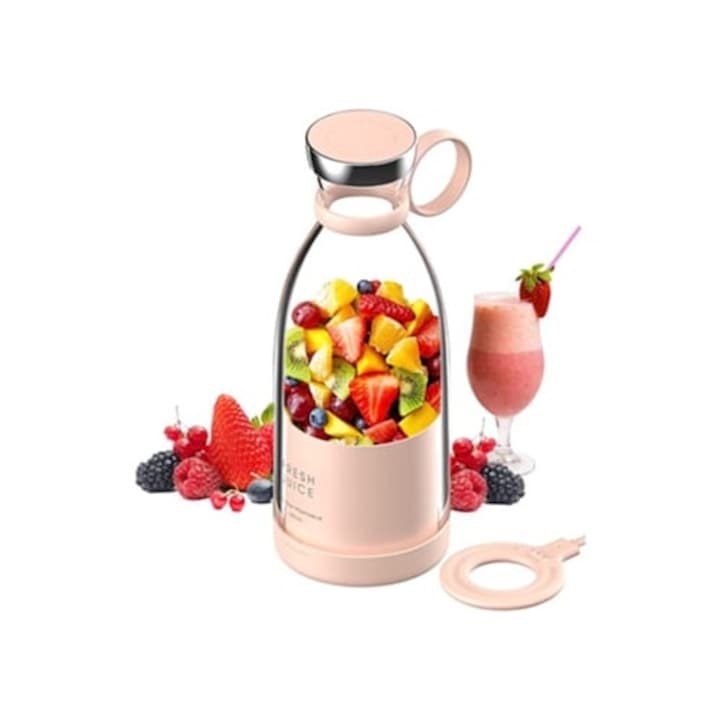Blender portabil 400ml electric roz, set de blenderi GERTIZ