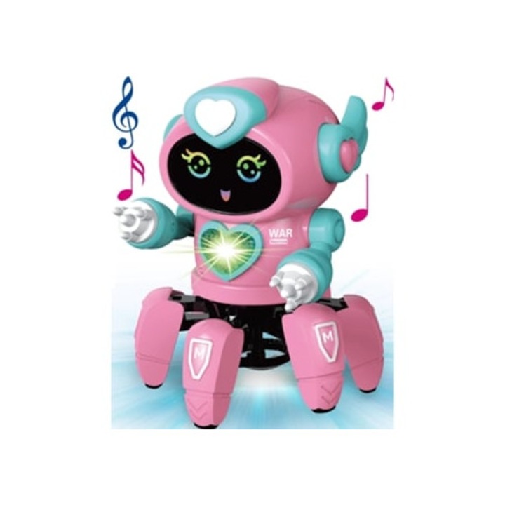 Roboti de jucarie, GERTIZ, jucarie robotica, lumini intermitente, muzica, roz