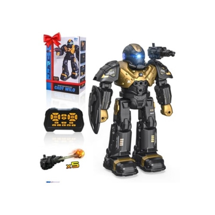 Robot de jucarie, GERTIZ, robot inteligent cu telecomanda, aurie, reincarcabila