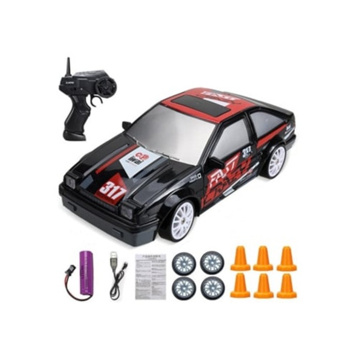 Masinuta RC 4WD, GTR Drift Racing, Honda Gertiz, 2.4G, set