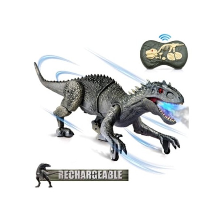 Играчка робот динозавър, 2.4g, сив