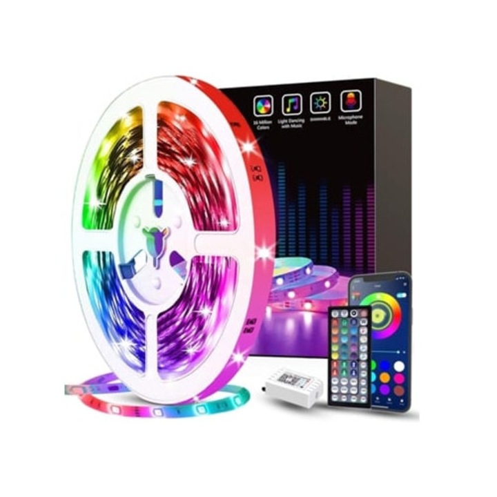 Benzile LED 10M 180LED RGB cu control remote, schimbare de culoare, set pentru camera, petrecere