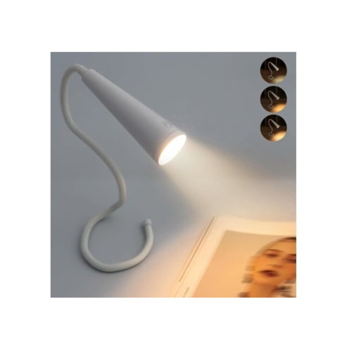Lampa de citit portabila cu LED, reincarcabila USB, 3 nuclee de lumina