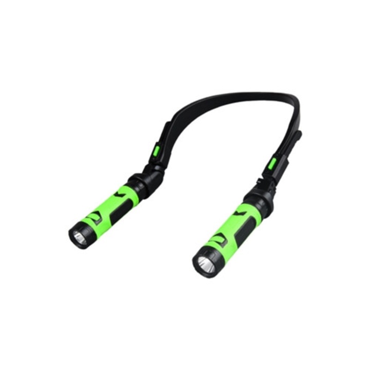 Lanterna de gat, incarcare USB, negru/verde