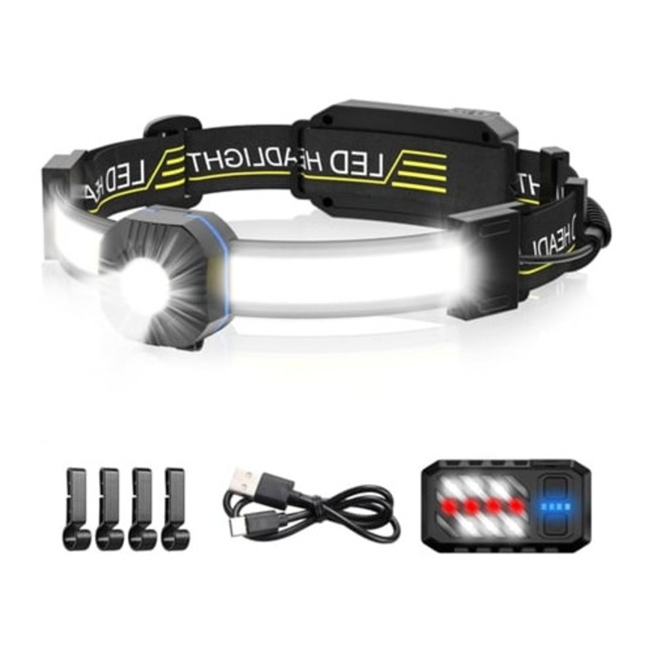 Lanterna LED 230 Wide, lampa reincarcabila USB, lumina rosie, pentru camping