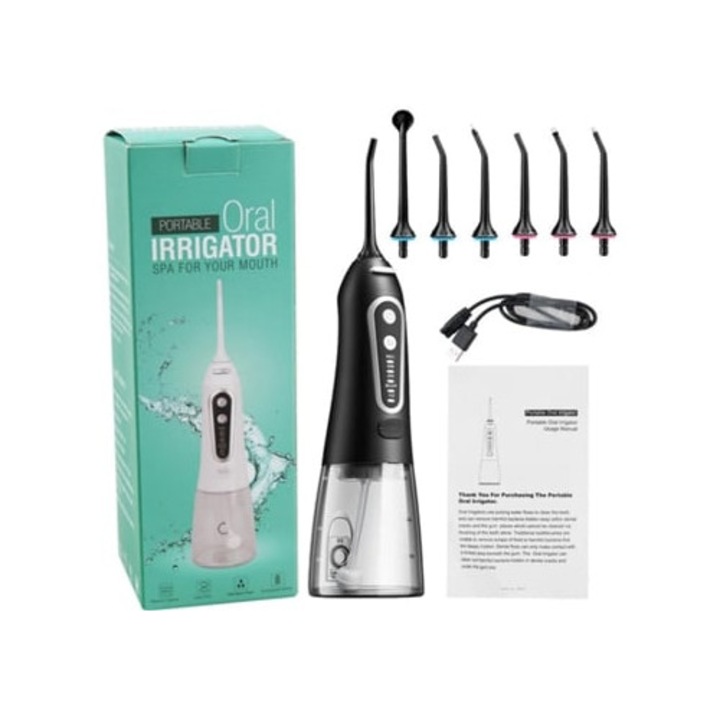 Hordozható elektromos szájzuhany, fekete, GERTIZ