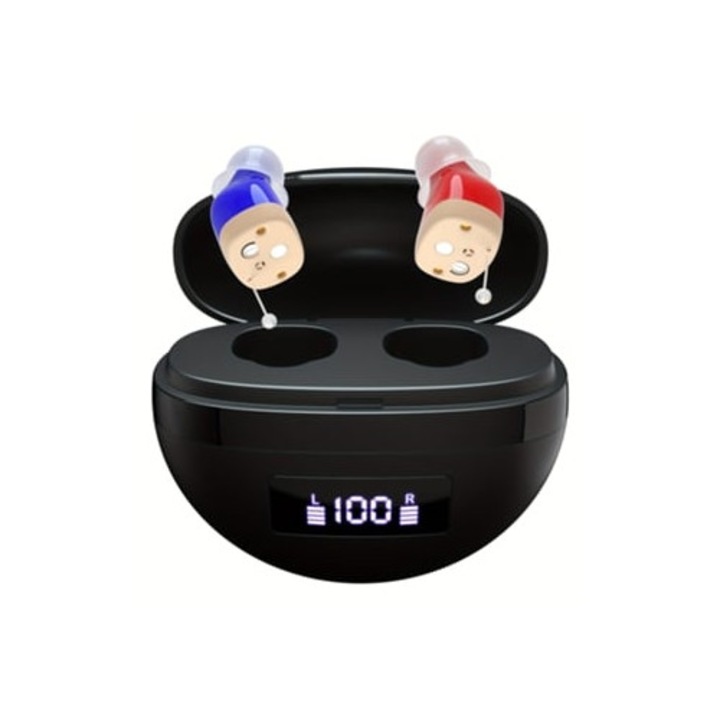 Aparat auditiv, reincarcabil, cu carcasa de incarcare magnetica, multicolor