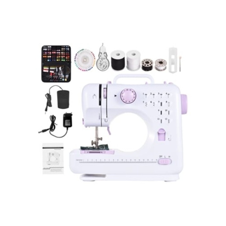 Masina de cusut portabila, 12 cusaturi incorporate, viteza duala, Gertiz