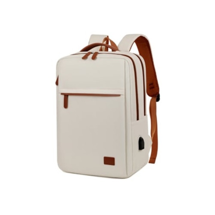 Vízálló laptop hátizsák USB-porttal, bézs