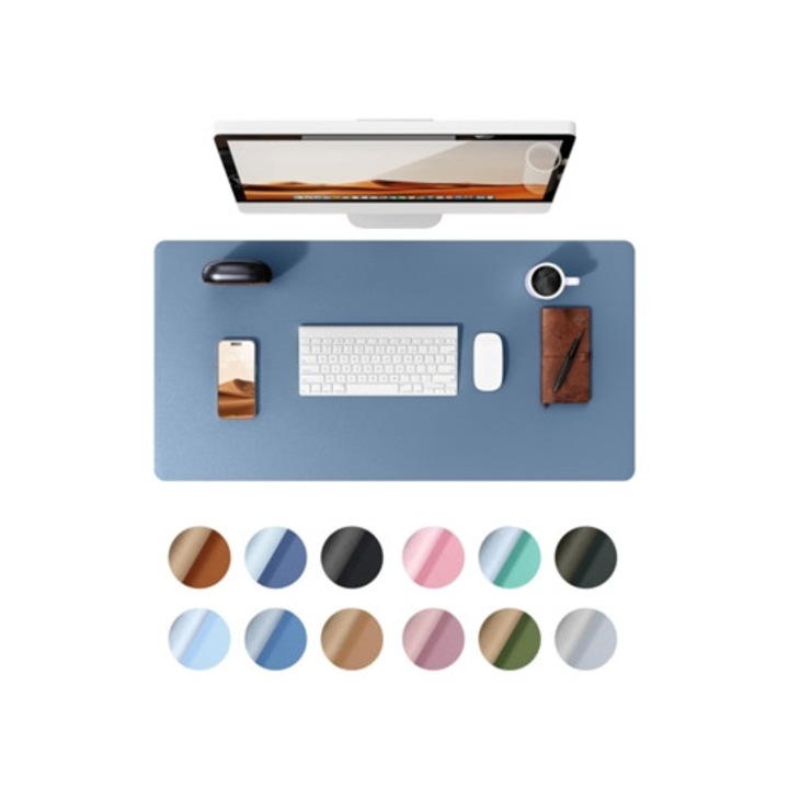 Mousepad GERTIZ din piele albastra, antiderapant, 90x45cm