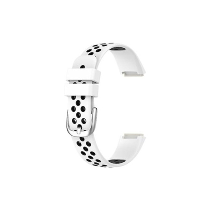 Bratara smartwatch pentru Fitbit Luxe, silicon, alb-negru, set