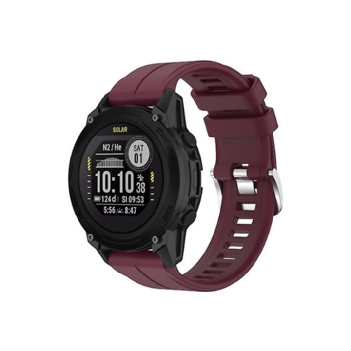 Okosóra szíj Garmin Descent G1/Forerunner 745/945/935/Approach S62-höz, borvörös