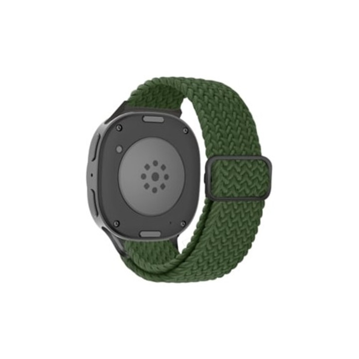Bratara din nailon impletit pentru Samsung Galaxy Watch 8, 40mm/44mm, 46mm, verde armata