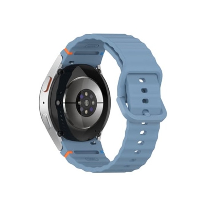 Bratara smartwatch pentru Samsung Galaxy Watch 7, model Wave Pattern, albastru, 40mm/44mm