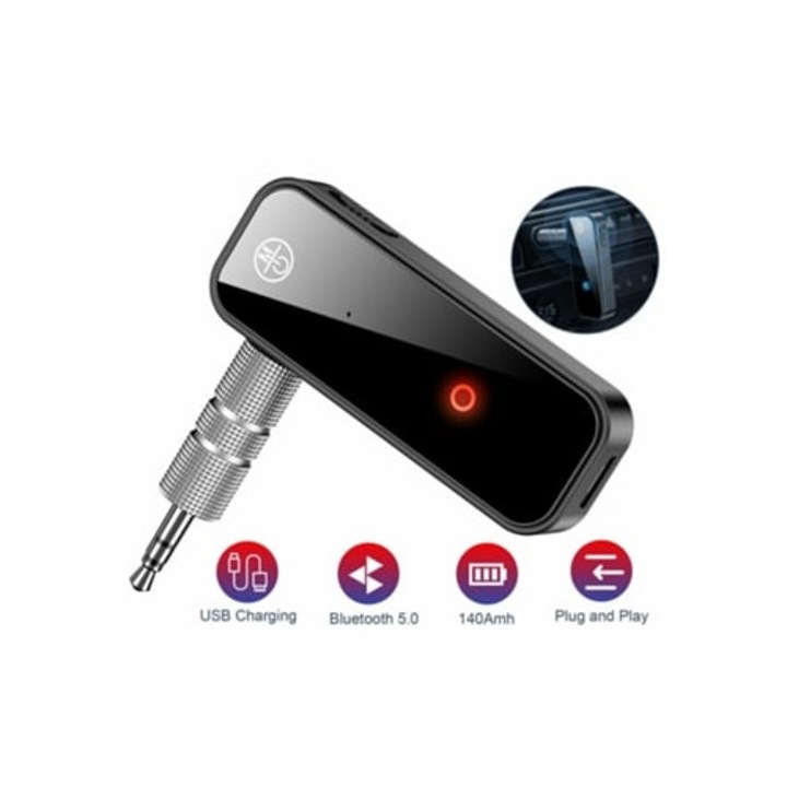 Transmitator si receptor wireless Bluetooth 5.0, adaptor 3.5mm Jack Aux