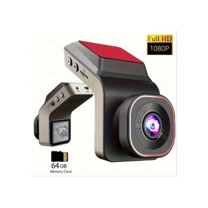 Camera auto DVR Gertiz, inregistrare duala, lentila larga, ecran 2.0 inch