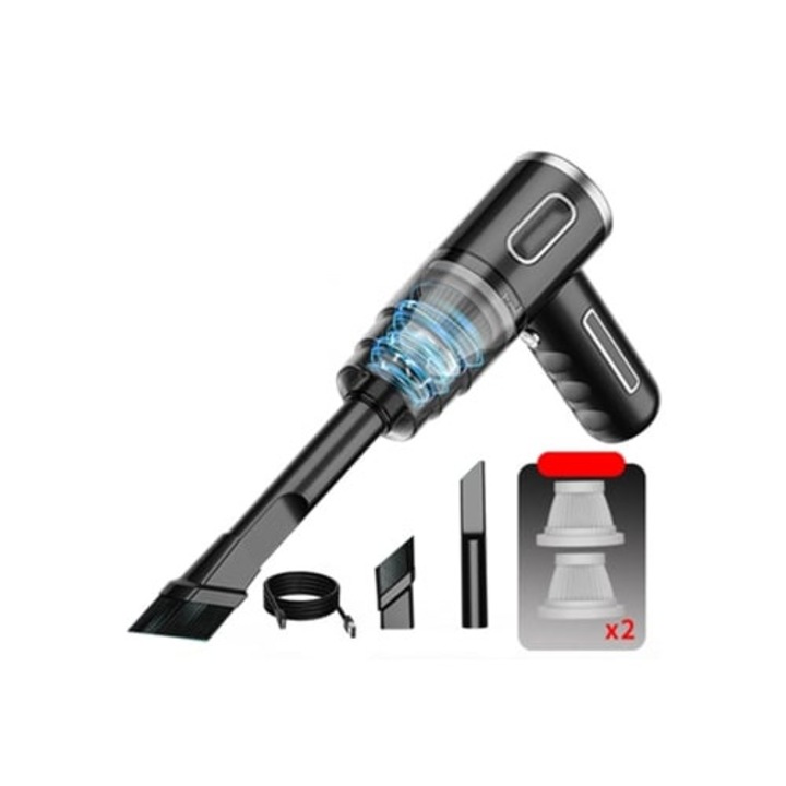 Aspirator auto GERTIZ 120W putere mare 5000Pa fara fir