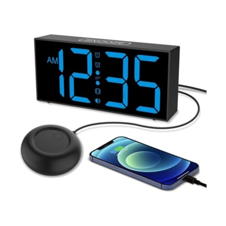 Ceas desteptator cu vibratie Gertiz pentru somn adanc, 10x10x5cm