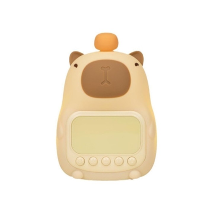 Ceas decorativ cu iluminare nocturna, forma de capibara, pentru camera de copii