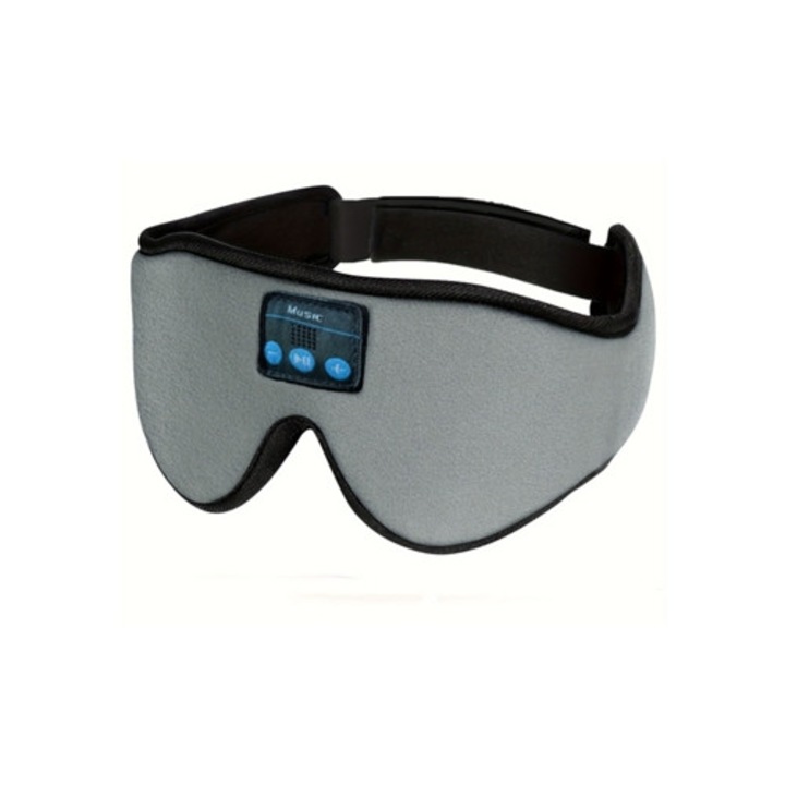 Casca de somn Bluetooth cu masca 3D, gri, set cu casti wireless