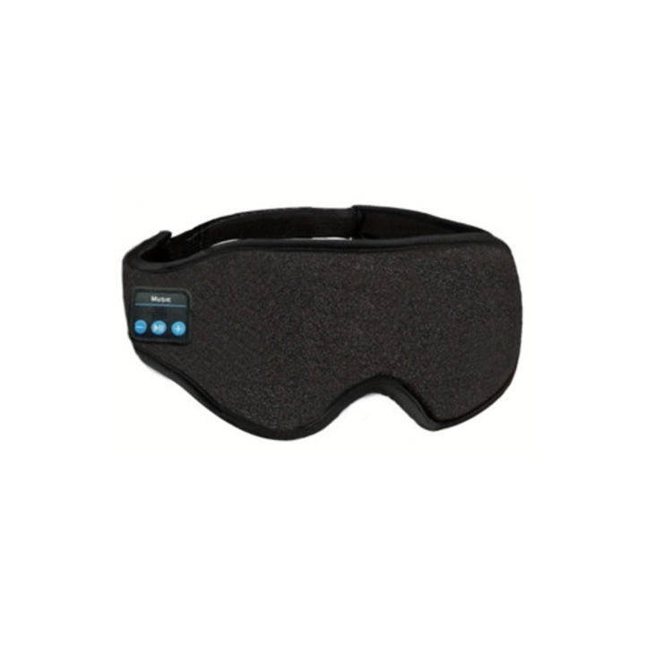3D маска за сън с Bluetooth слушалки, черна, комплект